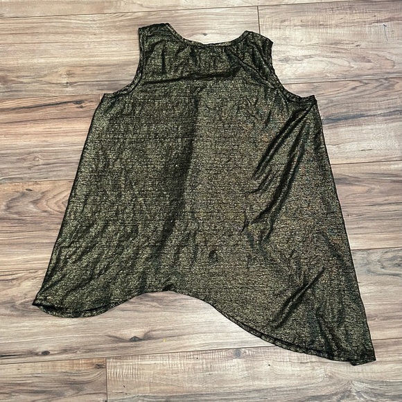 Eileen Fisher Women’s Size Medium Black-gold 100% Organic Linen Tank Top Shirt - Picture 2 of 10